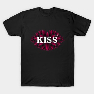 Kiss Me. Beautiful lips made of red leaves. T-Shirt